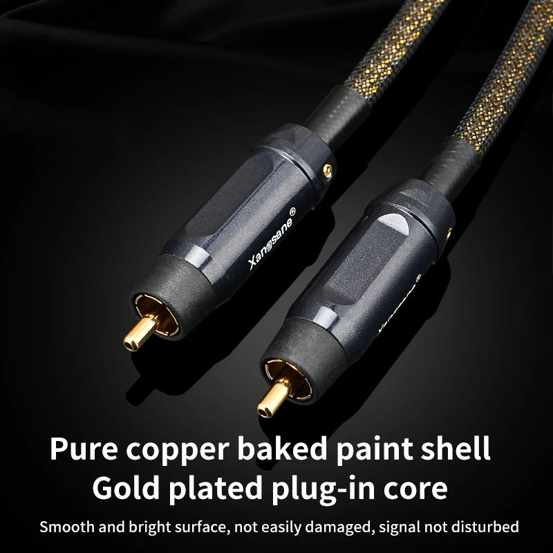 Xangsane الفضة النقية hifi كابل محوري 75 Ω hifi rca كابل الناتج SPDIF فك التشفير الرقمي التلفزيون مكبر كهربائي 5.1 كابل