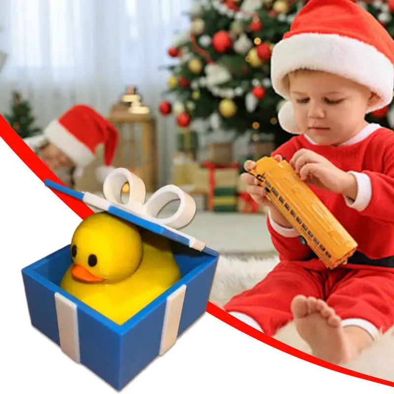 

Duck Statue Duck In Tie Box Decoration 3D Printed Christmas Duck Desktop Animal Decoration Figurine For Holiday