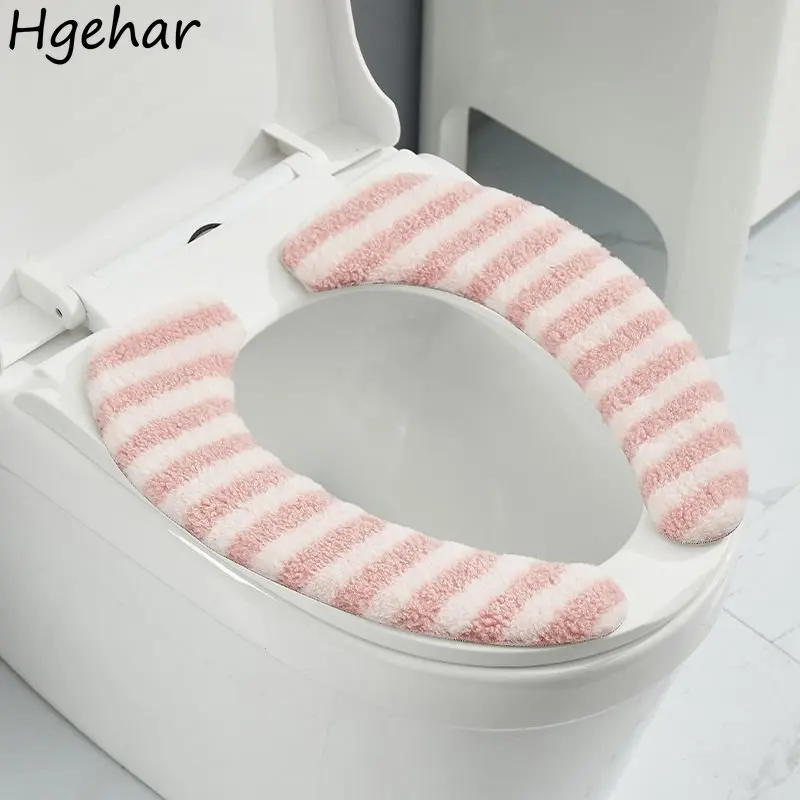 Winter Warm Ultra Soft Sticky Toilet Seat Covers Reusable Household Universal Closestool Mats Home Decor Antibacterial WC Pads