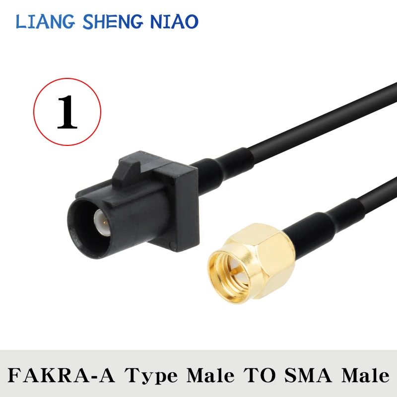 สายโคแอกซ์ RG174 FAKRA ขั้วต่อสายโคแอกเซียลชนิดหนึ่งกับตัวเมีย SMA ตัวผู้ RF จีบสำหรับสายเสาอากาศ GPS 3G สากลชนิด A Type