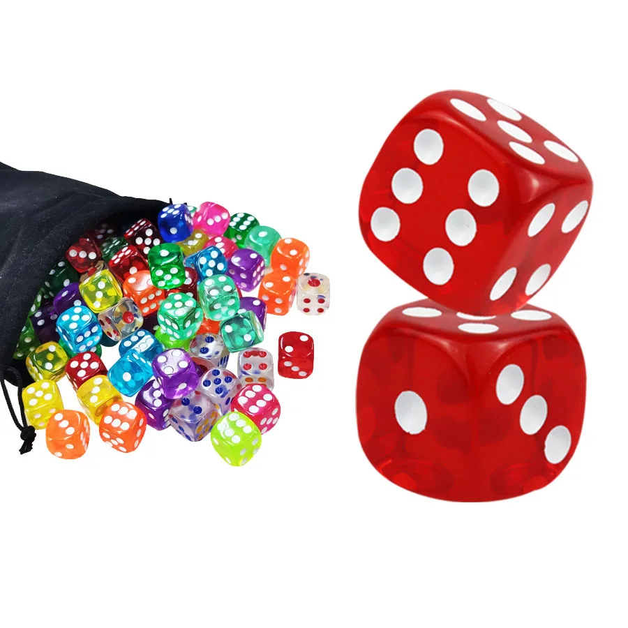 

10/20 шт. 14 мм акриловые цветные прозрачные закругленные игральные кости для вечеринок, развлечений, игра для напитков D6, хрустальные игральные кости, настольная игра JXB