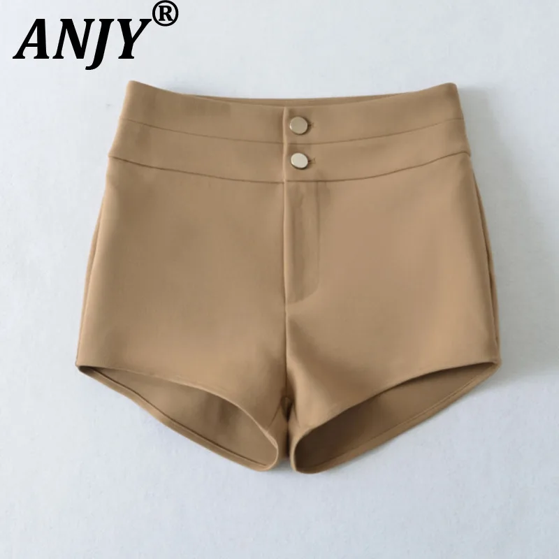 ANJY Spring Summer New Women Tide Trendy Fashion High Street Bomber Wrap Hip Slim Fit Sexy Sheath Solid Color Shorts Ins A19911
