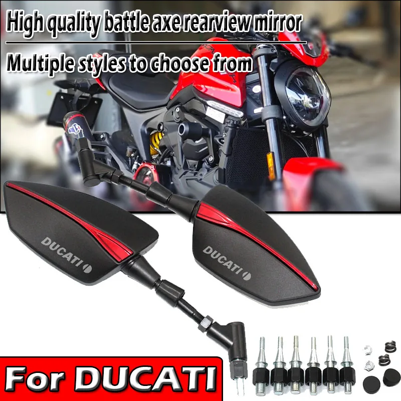 For DUCATI MONSTER 400 620 695 696 750 795 796 821 937 1000 8/10mm Universal Adjustabale Rearview Rear View Mirrors Side Mirror