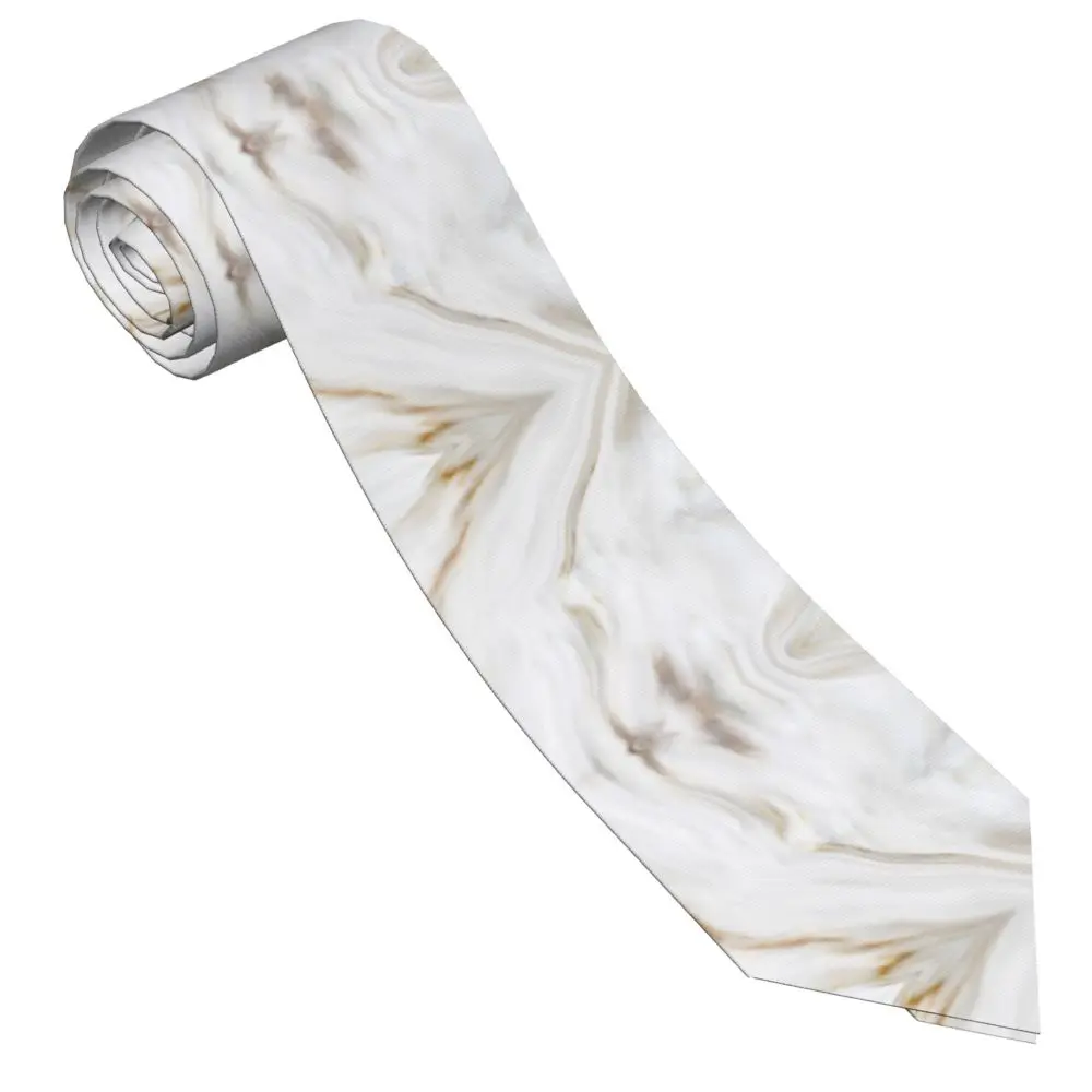 Golden Marble Men Women Neckties Casual Polyester 8 cm Wide Golden Liquid Swirl Marble Neck Ties Daily Wear Business