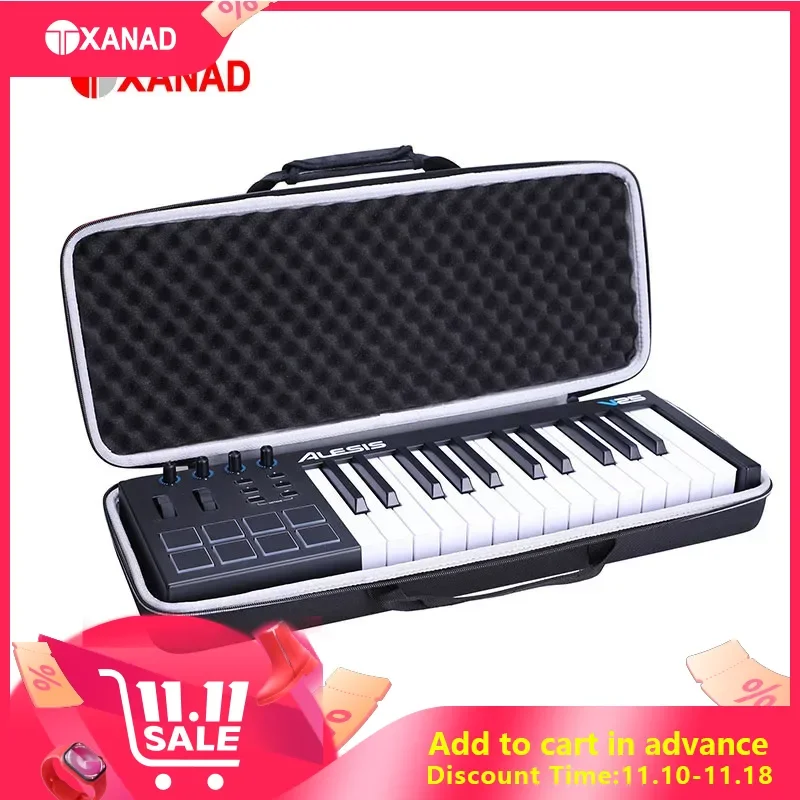 XANAD Hard Case for Alesis V25 | 25 Key USB MIDI Keyboard Controller Travel Protective Storage Bag (Only Case)