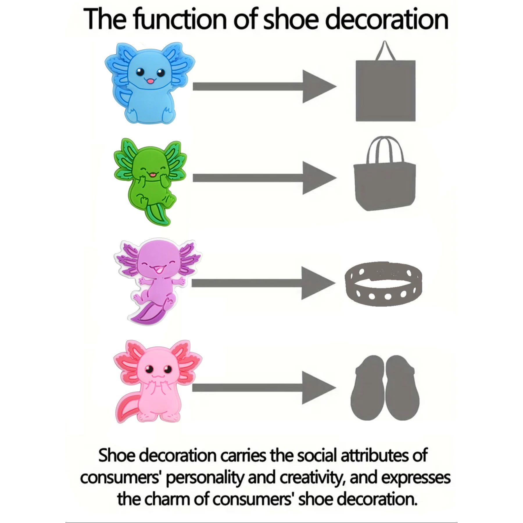 8pcs New Salamander Animals Shoe Charms For Clogs Shoe Decoration Premium Quality Popular Shoe Accessories for Great X-mas Gift