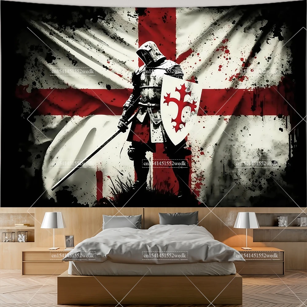 Medieval Knight Templar Crusader Flag Wall Hanging Christian Religious ...