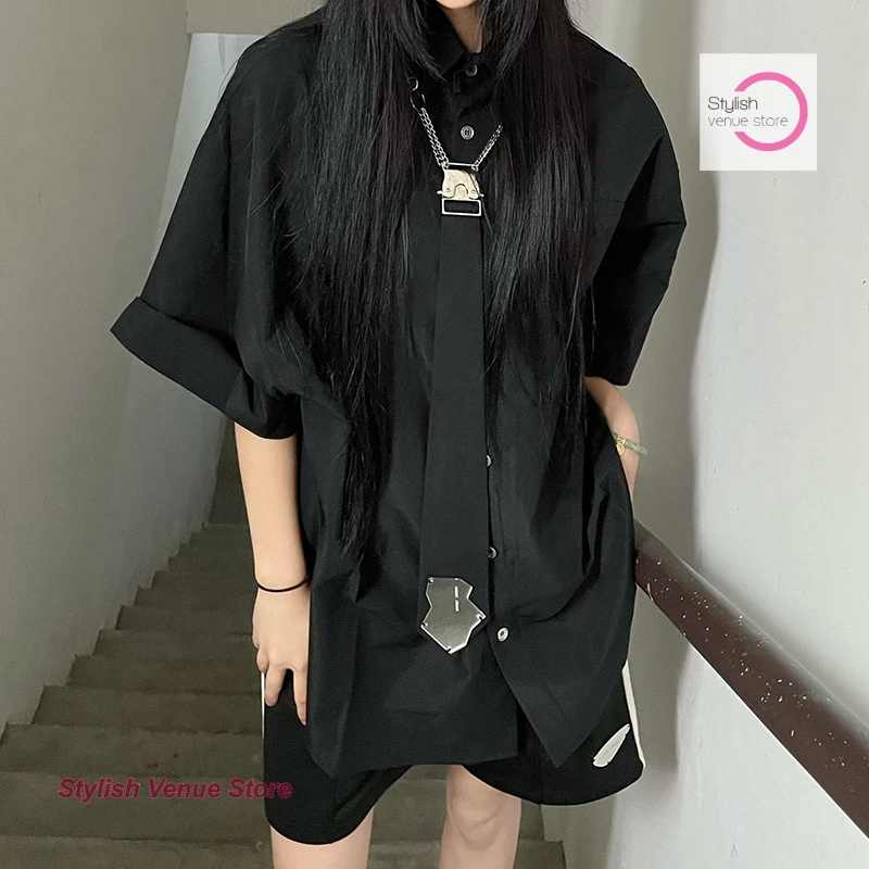 

French style high-grade sense standard youth popular five-sleeve shirt daily ins Harajuku summer loose high-grade sense shirt
