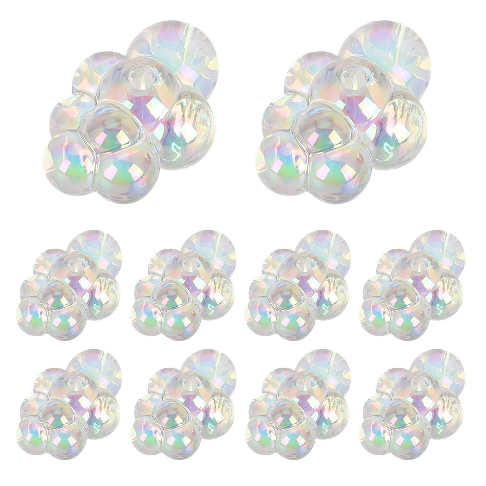 

10 Pcs Cloud Beads Colorful Transparent Jewelry Making Materials Bracelet Necklace Keychains Phone Straps Crafting Tools