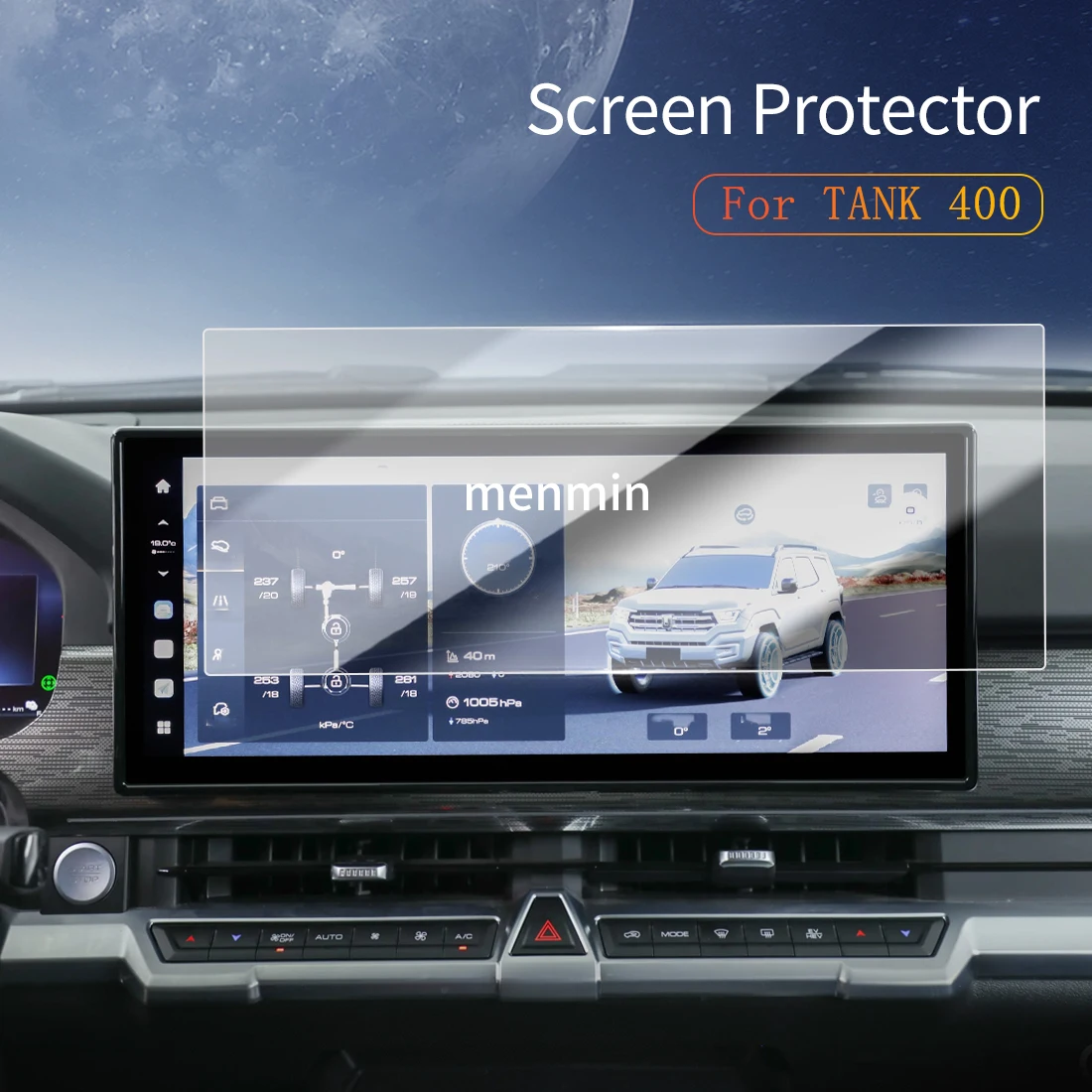 

Автомобильные наклейки Dash Carplay, зеркало, защита экрана, дисплей, закаленное стекло, защитный автомобиль для 24 Great Wall Motor TANK 400