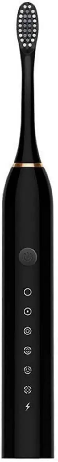 USB перезаряжаемая электрическая зубная щетка, ультразвуковой умный таймер IPX7, водонепроницаемая для взрослых и детей, черная
