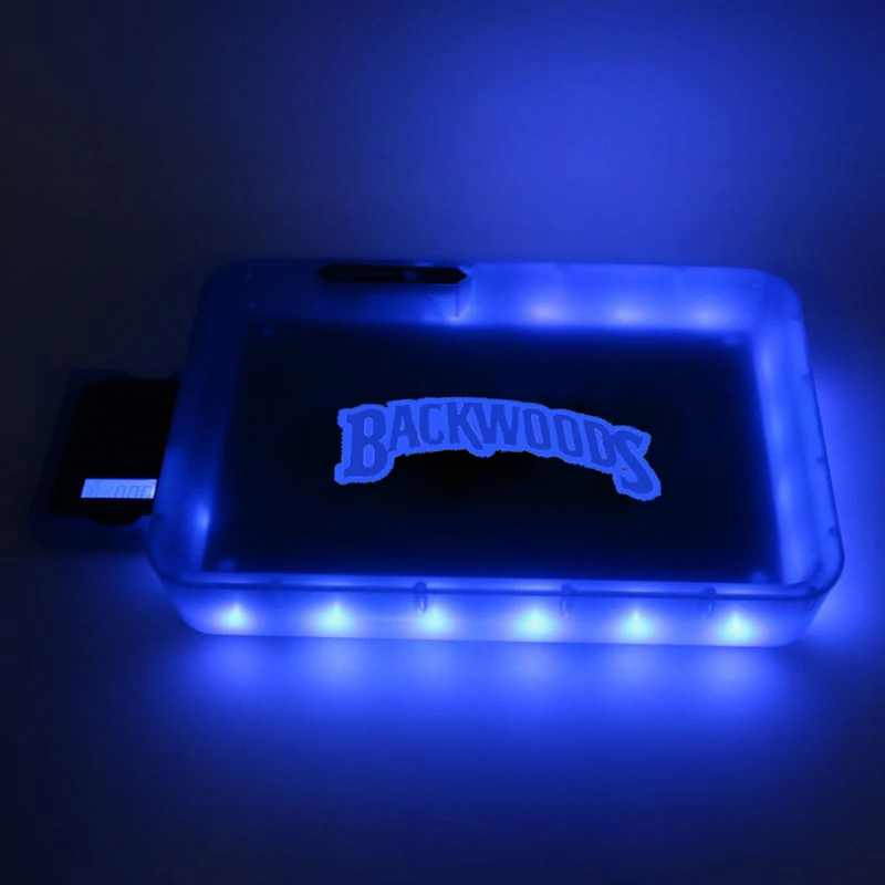 LED Wed Trays With Scale Manual Color Change Glow Tobacco Rolling Tray Grinder Herb Plate Multifunctional Wed Accessories