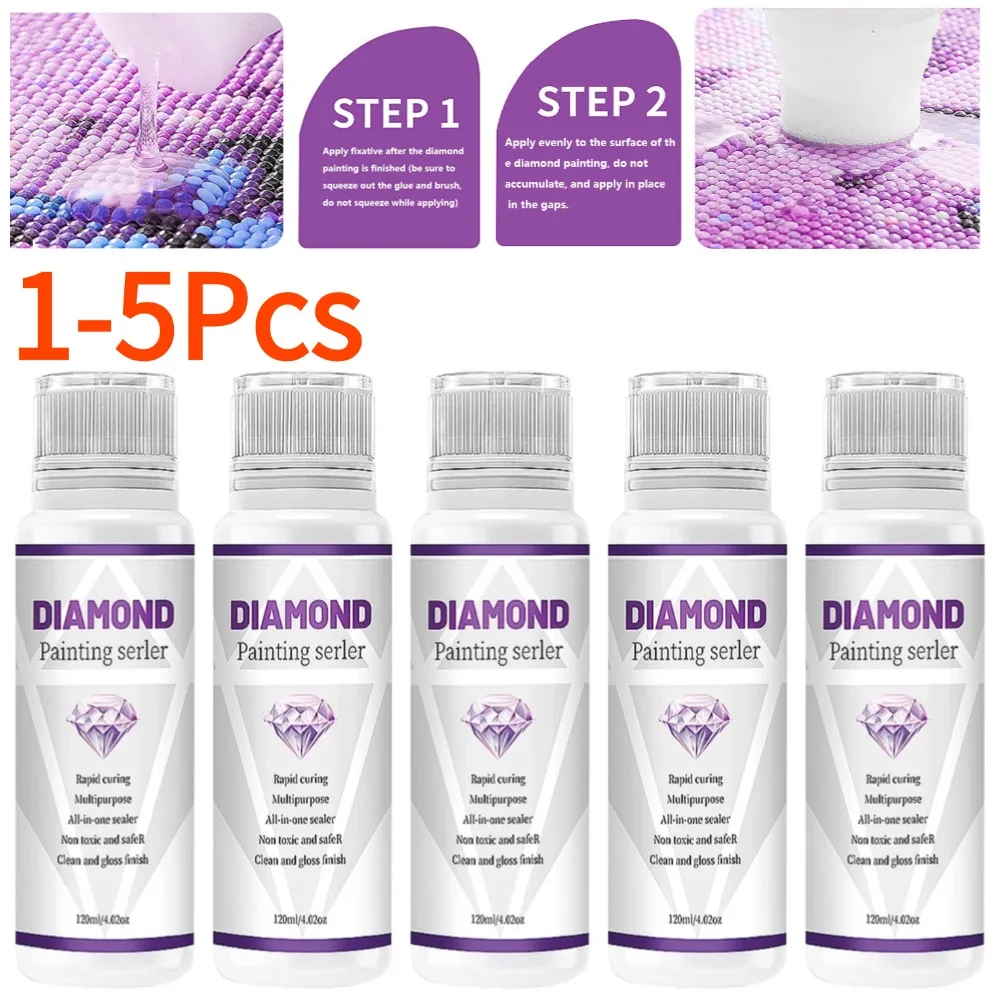 

5D Diamond Painting Art Glue Permanent Hold Shine Effect Puzzle Sealer Sticky Diamond Embroidery Mosaic Glue Gel Accessories