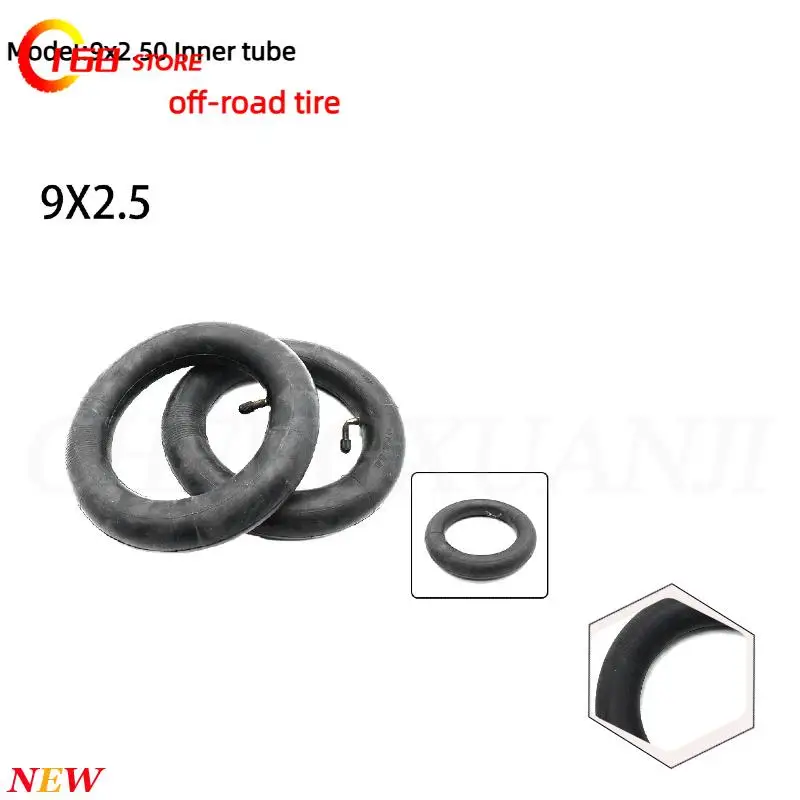 Tire model 9x2.50 tire inner tube suitable for scooter off-road 9-inch 0-degree straight mouth butyl rubber inner tube