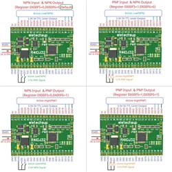 DC 5V 12V 24V 32CH RS485 2.54mm Pin Core Board Modbus Rtu Input and Output Control PLC HMI Remote IO Expanding Board R4IOJ32