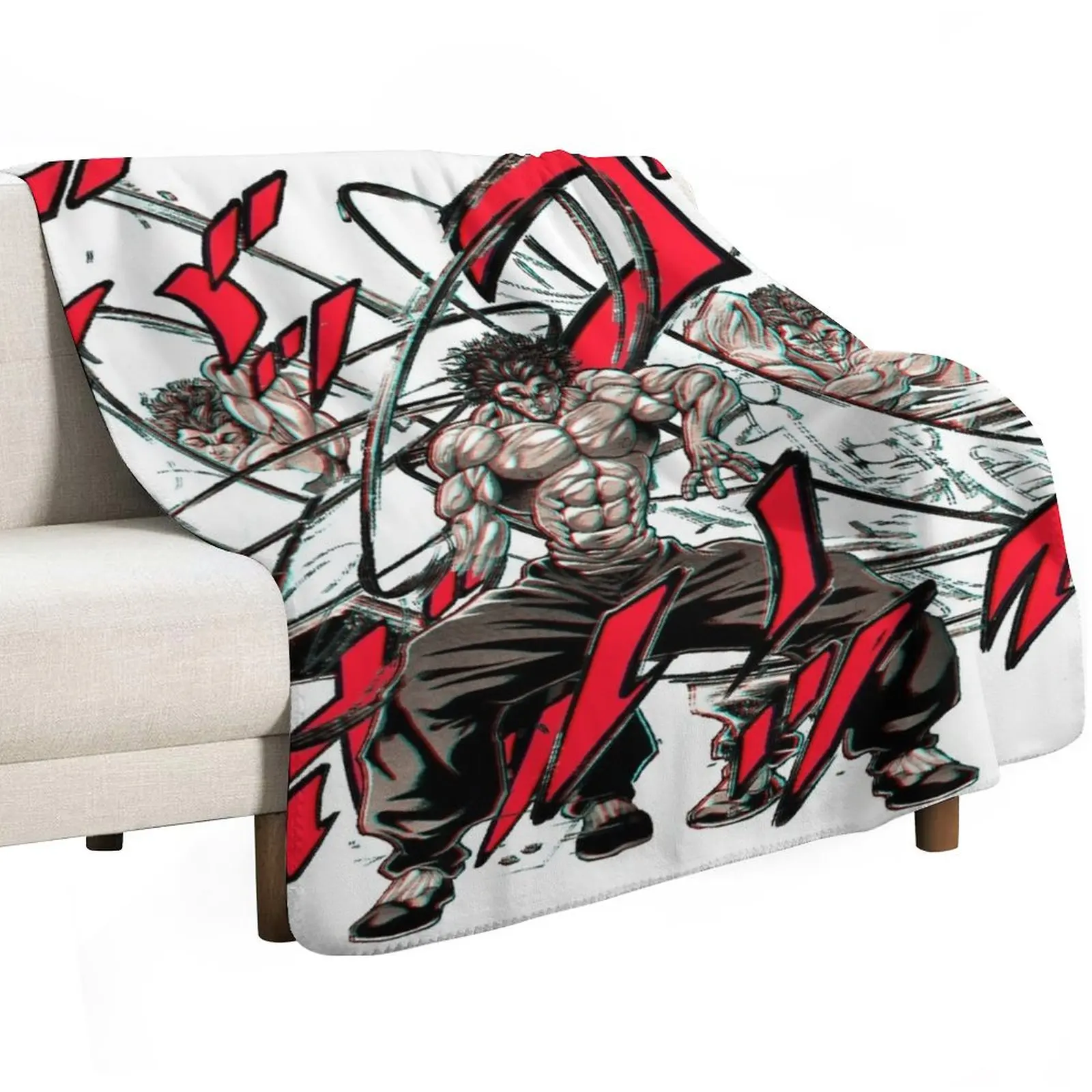Yujiro Hanma Best Moment! (Version 2) Throw Blanket Bed covers Hair Beach Sofa Cute Blankets