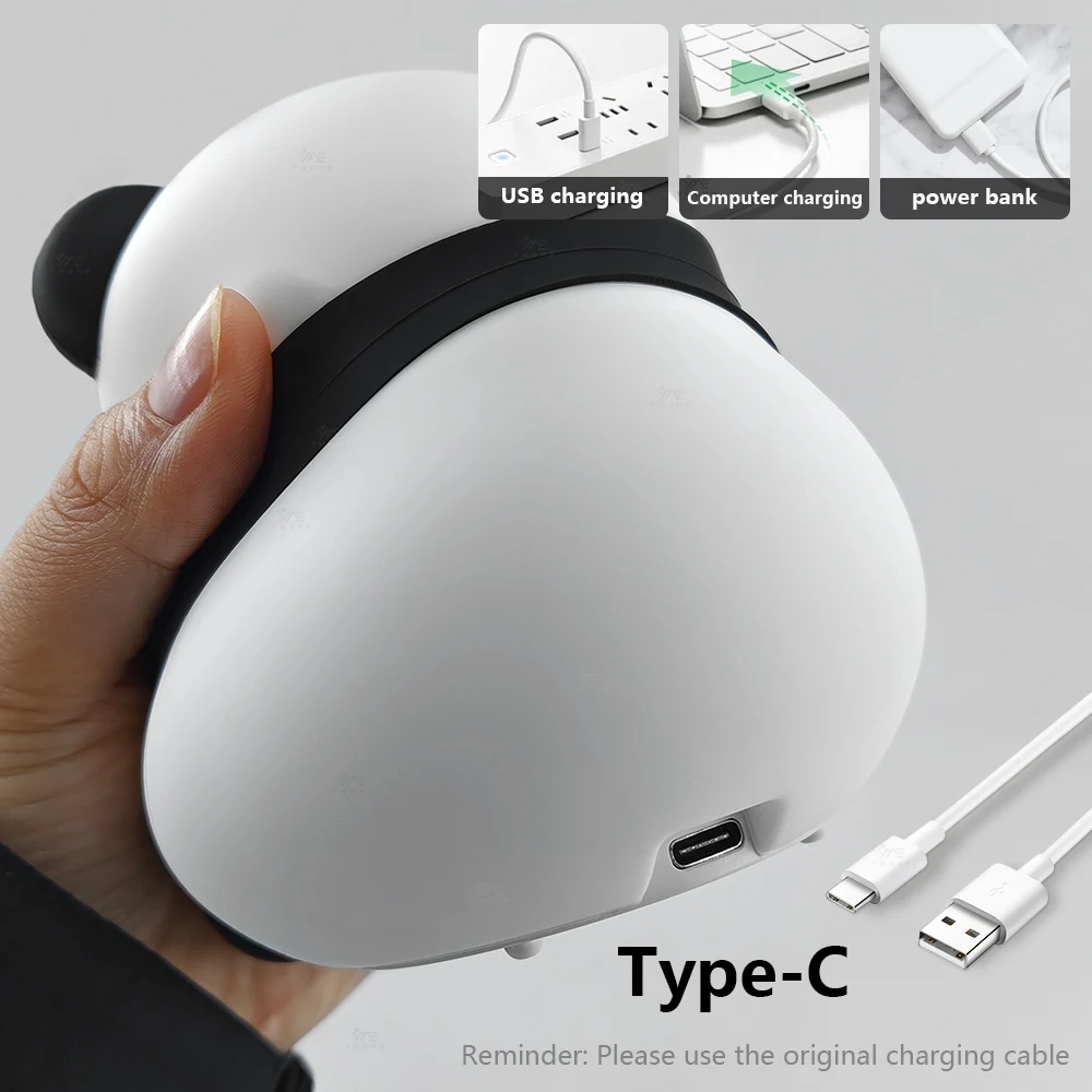 1 قطعة 7 ألوان لطيف سيليكون الباندا ليلة مصباح قابلة للشحن LED الحيوان ديكور أضواء ليلية لهدايا عيد الميلاد النوم أضواء عيد الميلاد