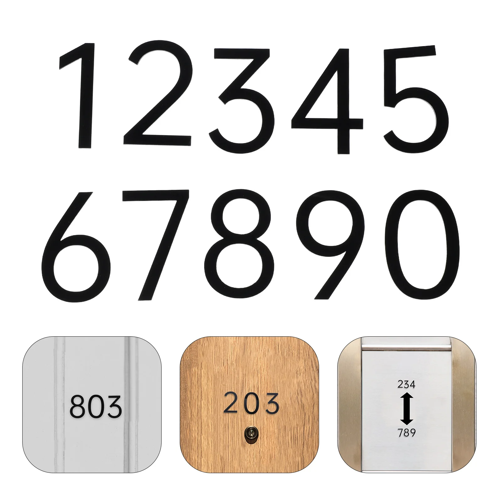 

10Pcs Acrylic Number Signs Modern Creative Door Numbers for Apartment Office Mailbox Self Adhesive Address Sticker Room