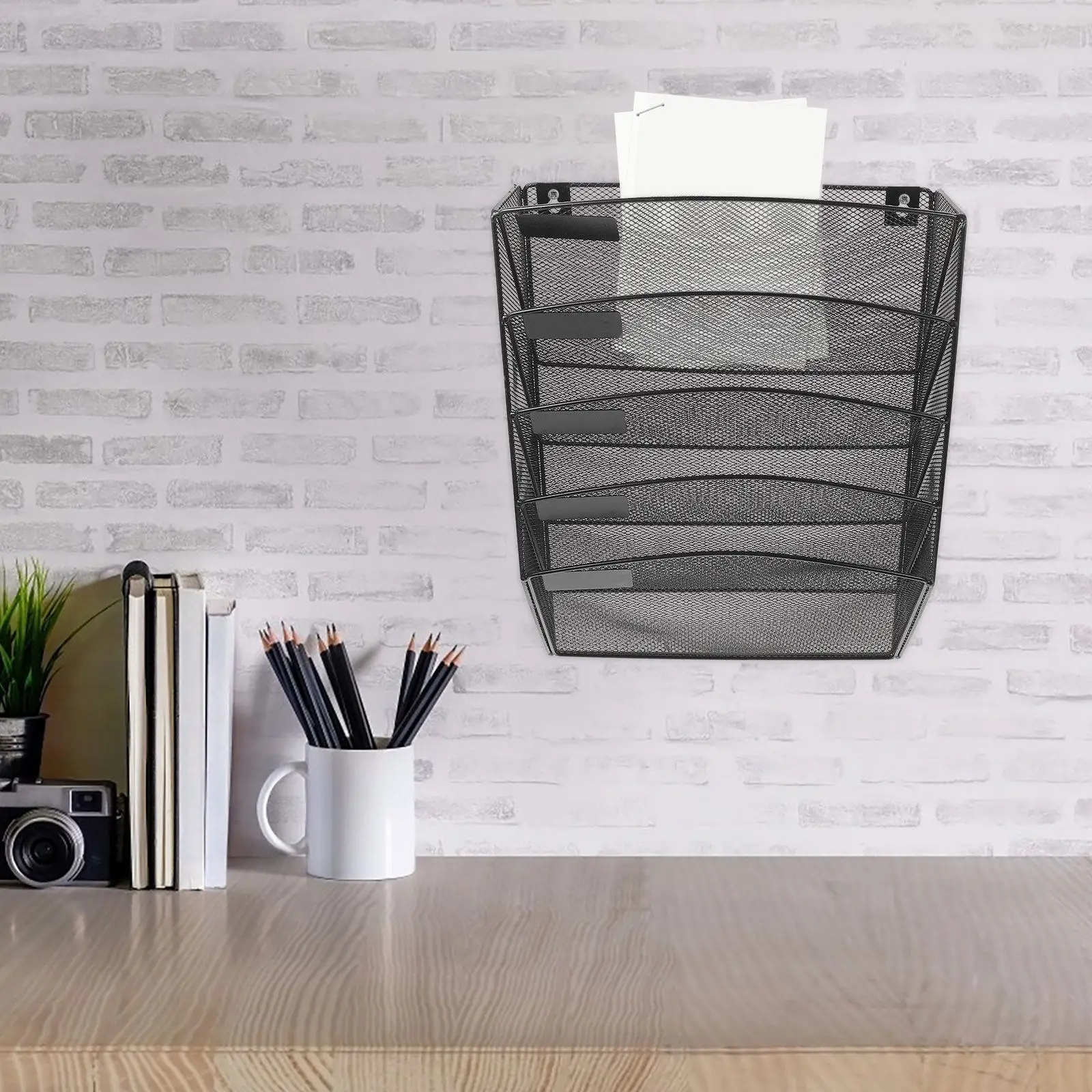 

Настенный сетчатый держатель для журналов, органайзер для офисных документов, многофункциональная подставка для хранения книг, брошюр, каталогов