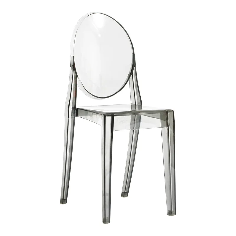 

Nordic dining chair light plastic chair transparent home modern simple thickened cafe casual backrest