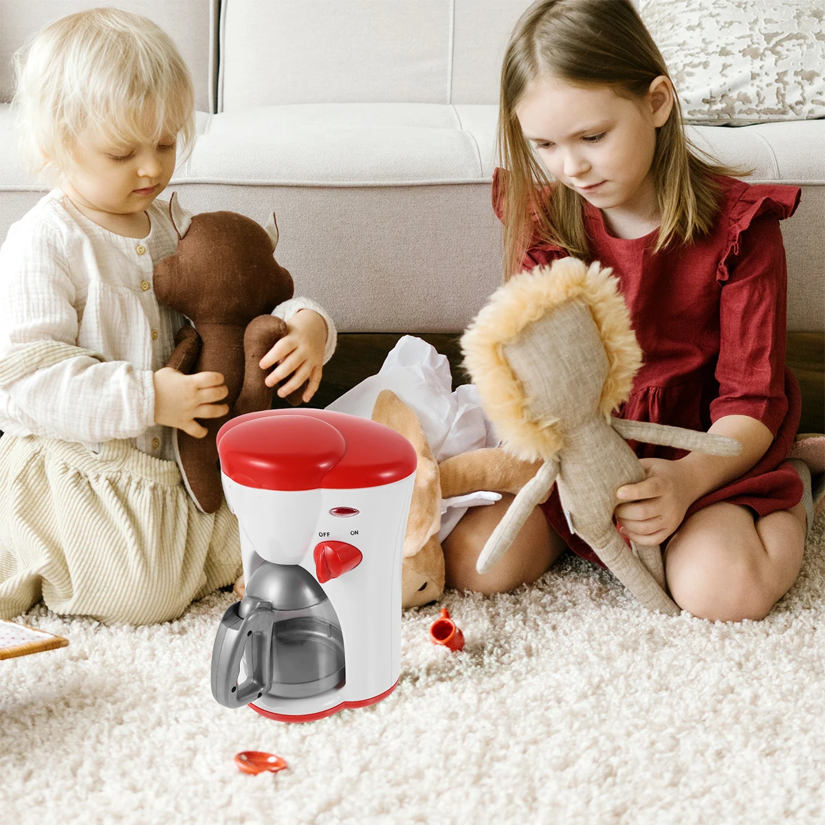 

Playing Coffee Machine Pretend Toy Creative House Puzzle Educational Purpose Plastic Kitchen Appliance Lightweight