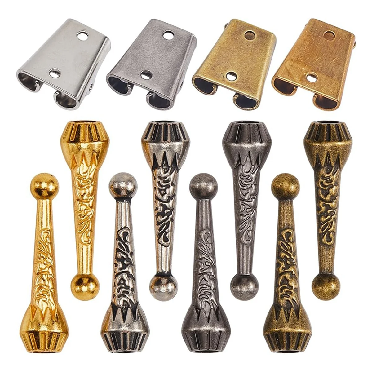 

A61I For Bolo Tie Tips Replacement End Caps Kit for Bolo Tie Findings Kit Tie Buckle Accessories for Bolo Tie Making