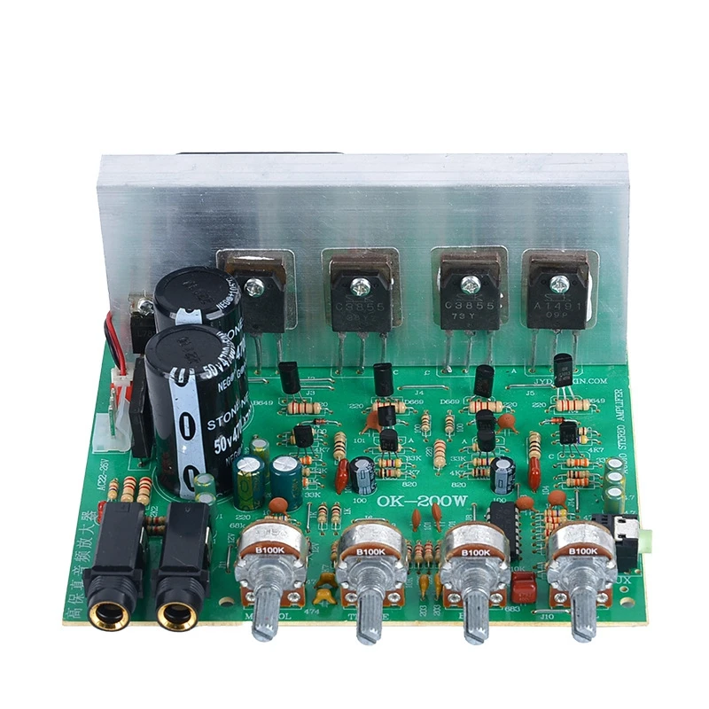 200W 2.0 Channel Microphone Shouting Air Cooled High and Low Bass Adjustable High Power Amplifier Board