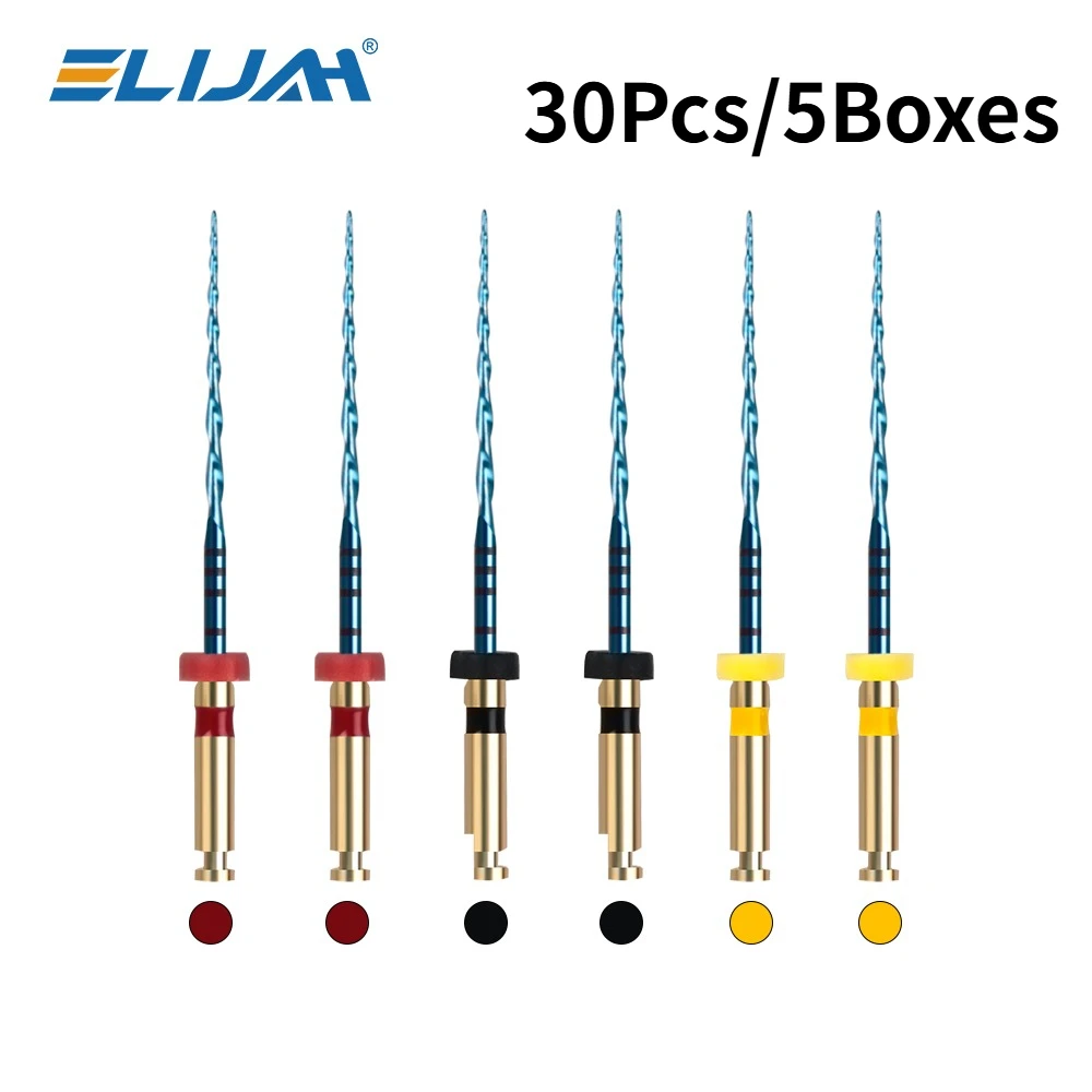 XYSZ 30 pièces/5 boîtes de limelettes dentaires NiTi bleues thermiques 21/25/31mm R25/40/50, limelettes rotatives NiTi pour canaux radiculaires à activation thermique