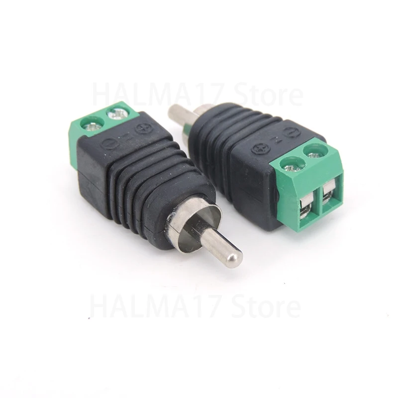 5 Stks/partij Cctv Phono Rca Mannelijke Plug Naar Av Terminal Connector Video Av Luidsprekerkabel Naar Audio Mannelijke Rca Connector Adapter J17