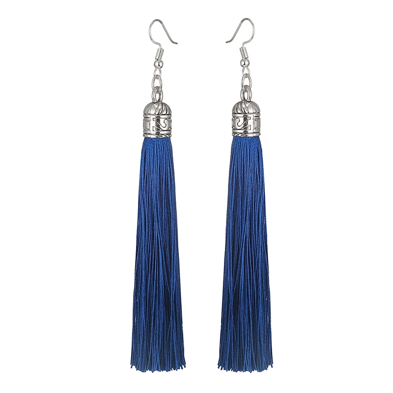 Fashion Tassel Earrings For Women Jewelry Bohemian Drop Dangle Long Earrings Silk Fabric Ethnic Vintage Daily Earrings