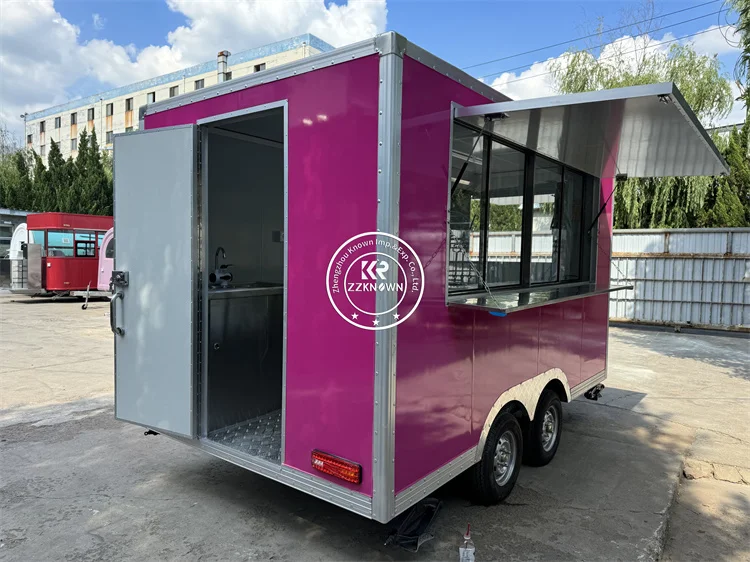 Carro móvil para helados, camión de comida, remolque totalmente equipado, remolque para Catering callejero, camión de comida de concesión, cocina móvil