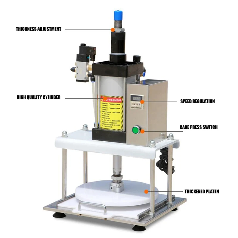 Pneumatic Pancake Making Machine Commercial Desktop 25cm 30cm 35cm 40cm Pizza Embryo Tortilla Pressing Machine