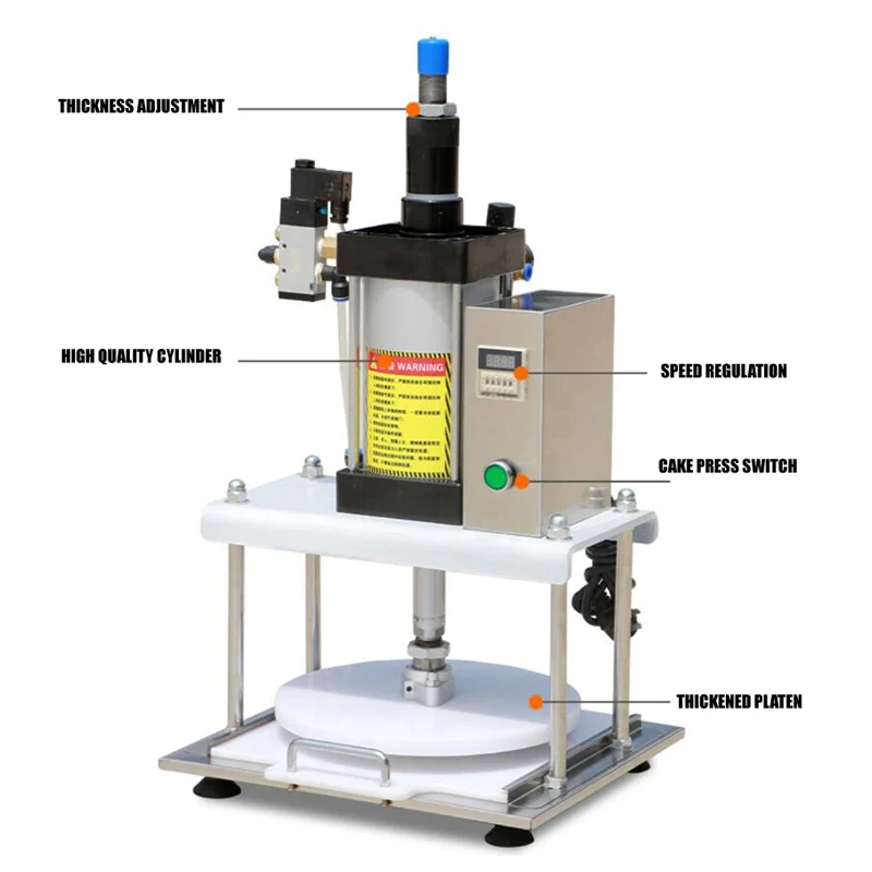 Máquina comercial de prensado eléctrico para masa de Pizza, máquina para hacer tortillas, prensador neumático para Chapati, máquina aplanadora de masa