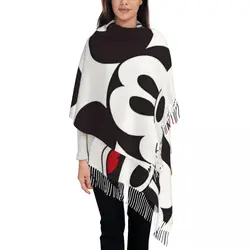 Mickey Mouse Holiday Scarf for Women Fall Winter Cashmere Shawl Wrap Long Large Scarves with Tassel for Ladies