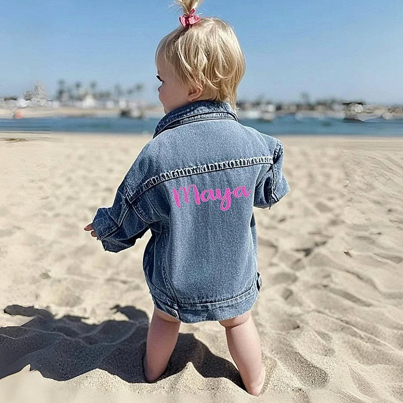 

Personalized Name Denim Jacket Outwear Patch Coats Custom Name Jean Jacket Ideal Gift for Baby Birthdays