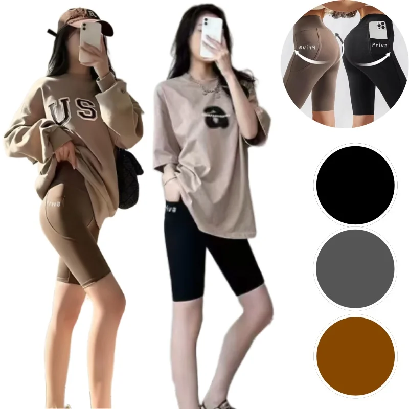 

Women Yoga Sports Shorts High Waist Fitness Shorts Casual Streetwear Short Trousers Female Tight Shorts For Ladies Workout Pants