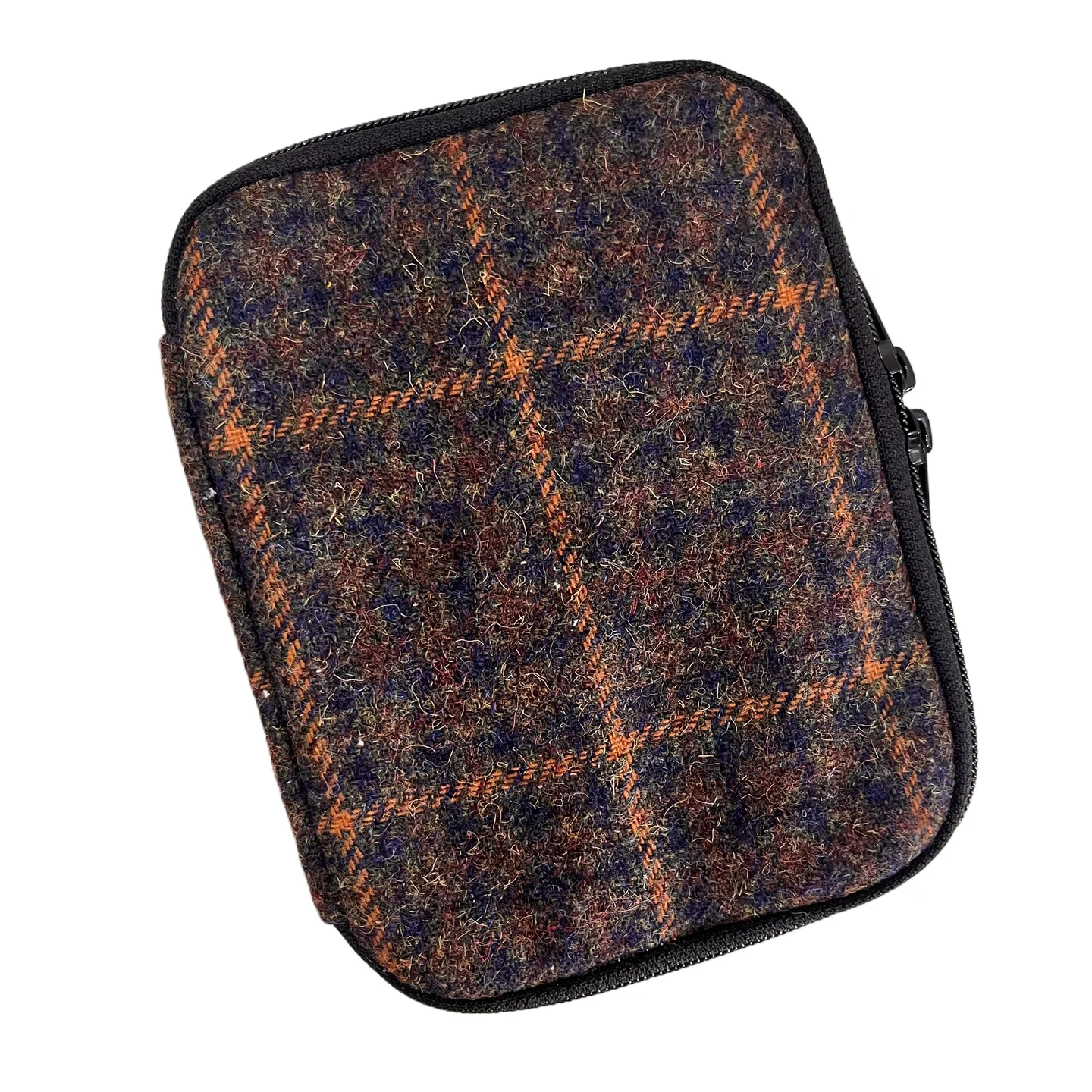 British-style Tweed Original Diy Vintage Wool Plaid Pencil Case Multi-pen Holder Portable Zippered Pouch