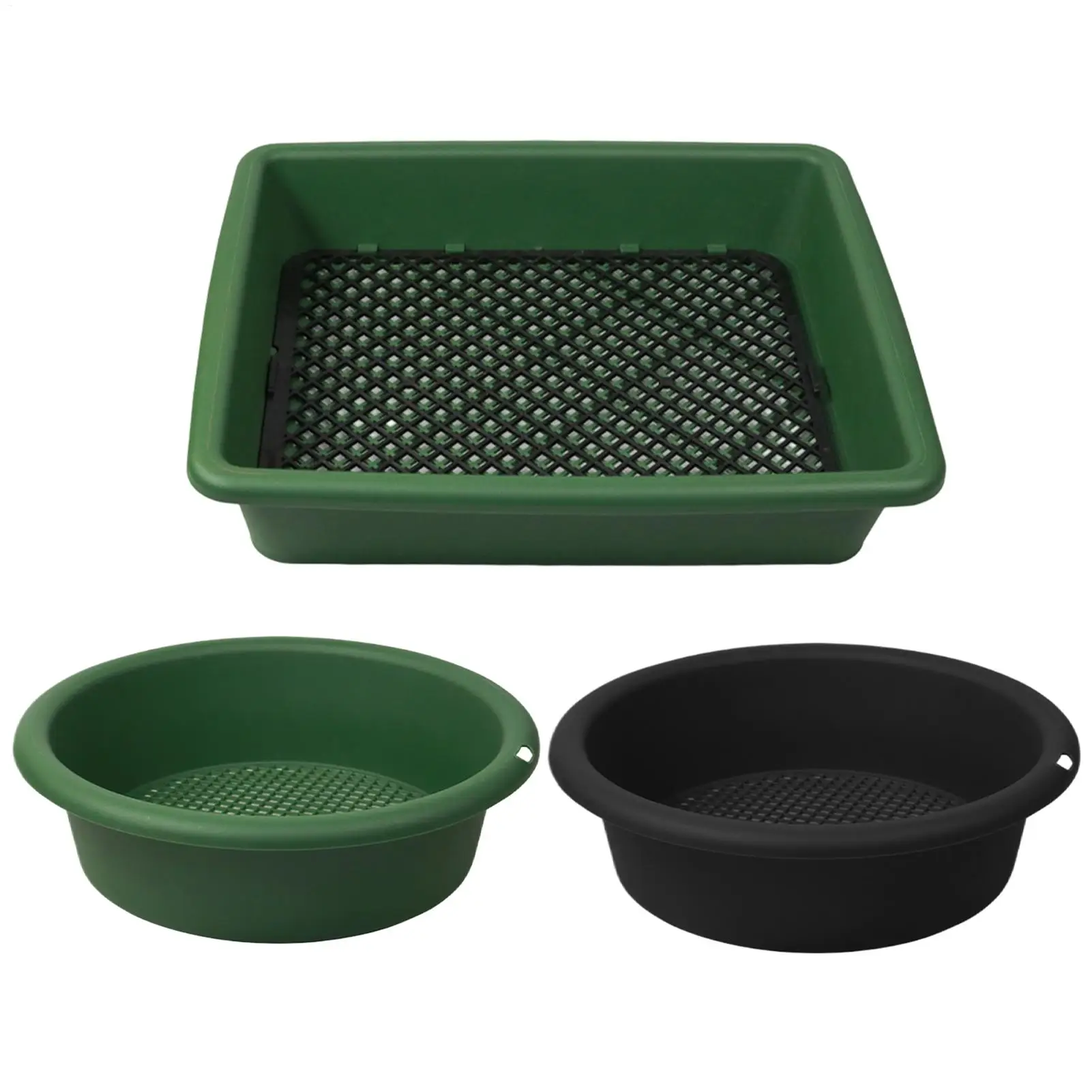 Sifter for Rocks Rustproof Pellet Sifter Mesh Screen Gold Prospecting Pan for Prospecting Mining Gardening Potted Plants Soil