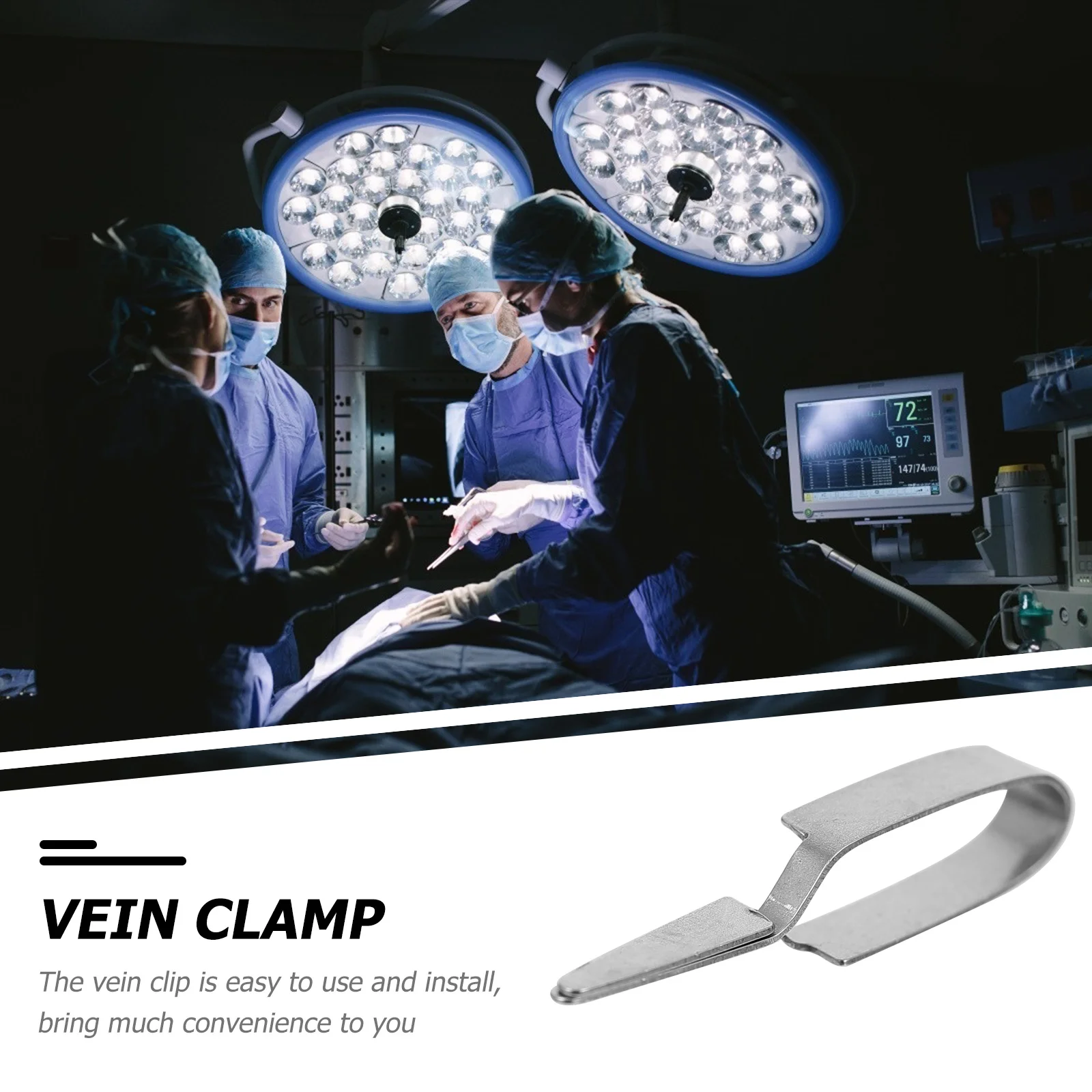 

1Pcs Premium Stainless Steel Clip Durable and Sturdy Easy to Install for Medical and Lab Use Hemostatic Clip