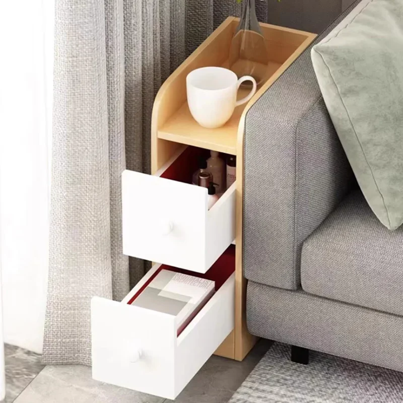 

Narrow Replica Bedside Table Space Saving Bedroom Coffee Nightstand Cheap Japanese Modular Mesitas De Noche Hotel Furniture