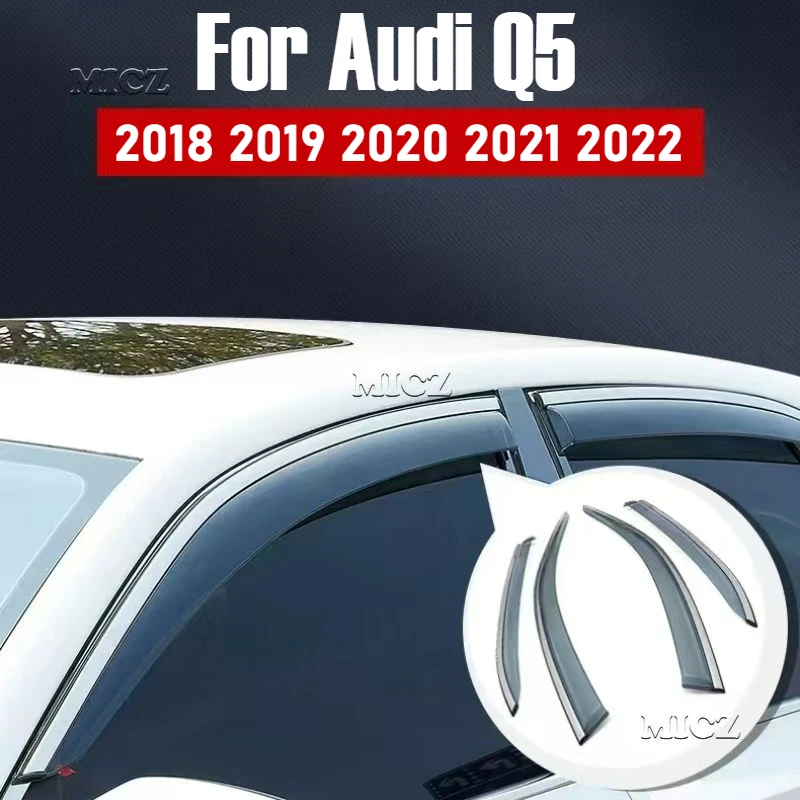 

For Audi Q5 2018 2019 2020 2021 2022 Car Accessories Window Visor Vent Shade Rain Sun Guard Deflector Awnings Shelters Covers