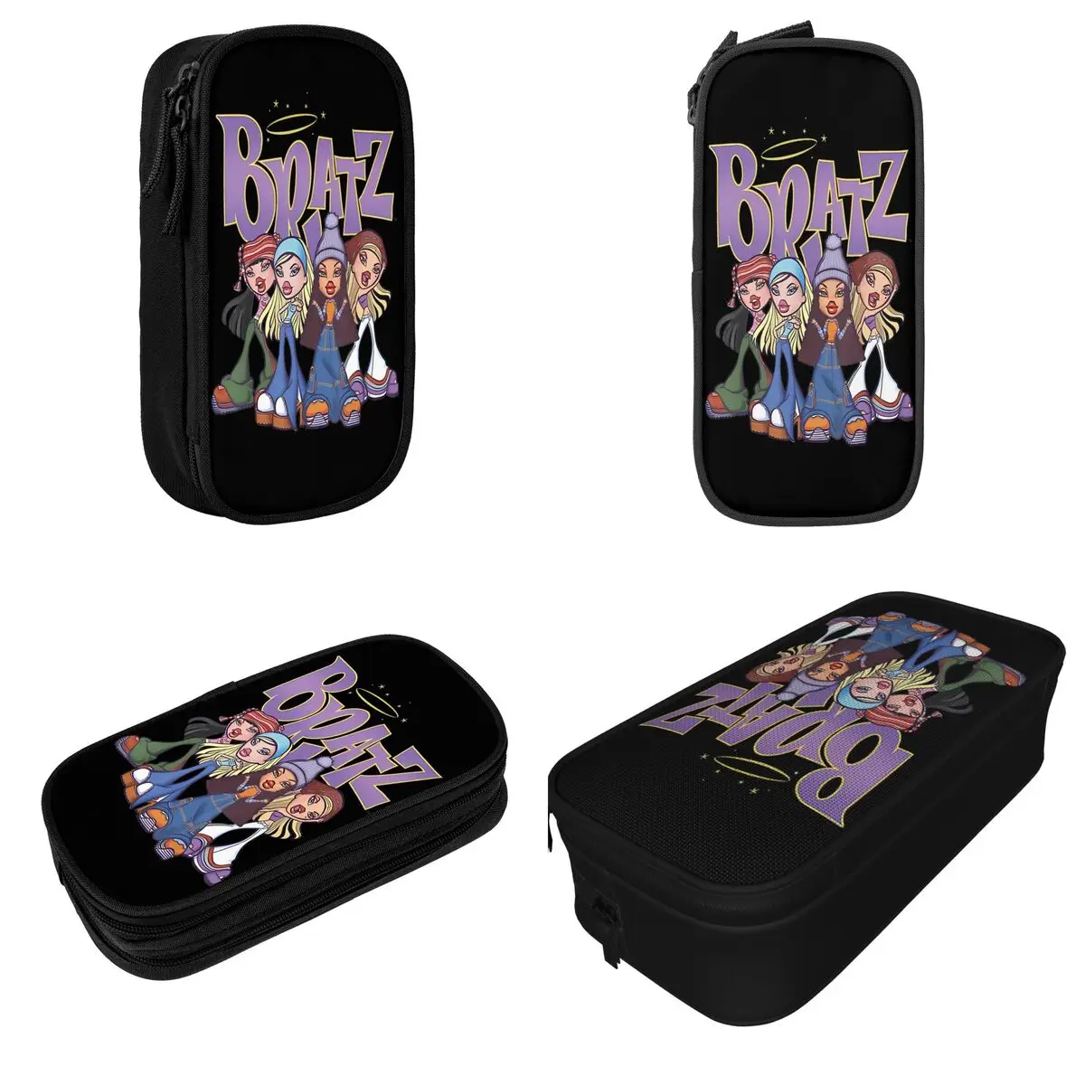 Bratz Four Group Pencil Cases Doll Cartoon Pen Box Bags Girls Boys Large Storage Students School Gifts Pencilcases