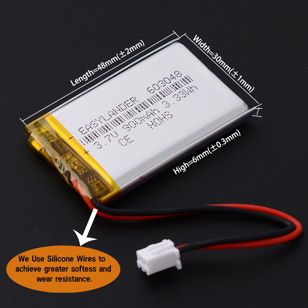10Pcs JST2.54 2P 503048 800mAh 3.7V Lipo Lithium Li-ion Polymer Battery 403048 603048 303048 703048 803048 903048 103048 123048