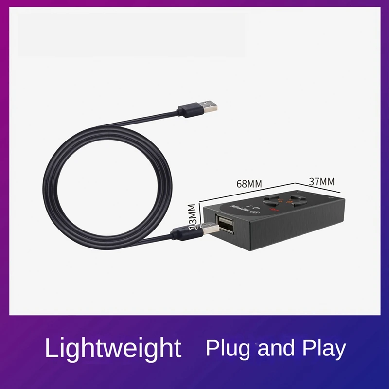 TEYUN 1Set Q1 USB7.1 External Sound Card Desktop Computer Notebook Driver-Free High Quality Game Sound Card Black