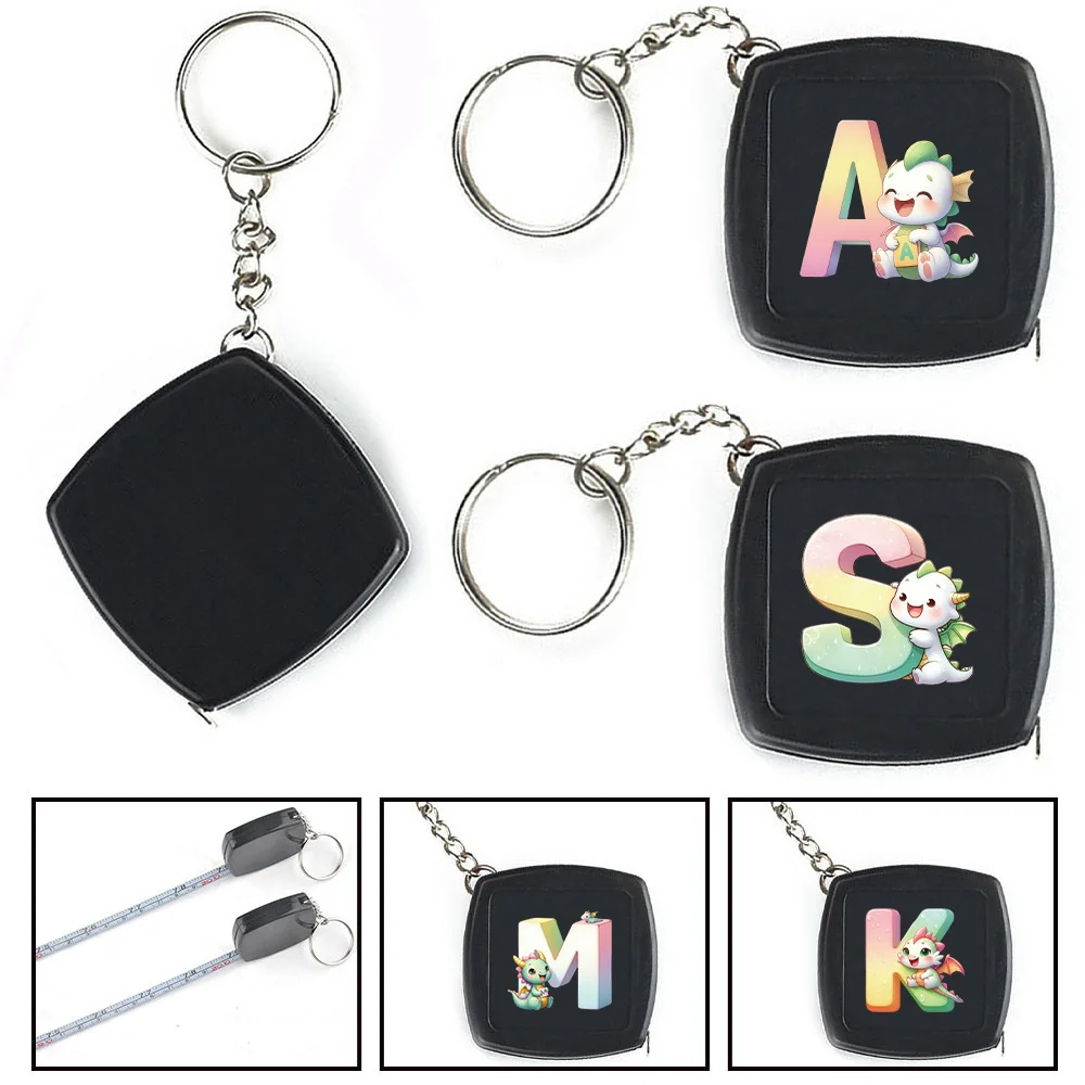 

2M Tape Measure Thickened Shell Portable Retractable Wear-resistant Cartoon Animal Initial Name 26 Letters Pattern