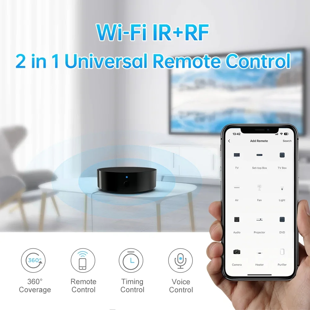 MIUCDA Tuya WiFi RF telecomando Smart Home telecomando IR per TV condizionatore d'aria universale funziona con Alexa,Google Home