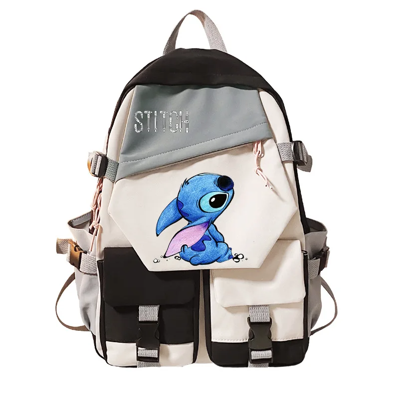 Lilo Stich Schult asche drucken Farbkontrast Rucksack Disney Mode Jungen Mädchen Student Kinder große Kapazität Tasche Weihnachts geschenke