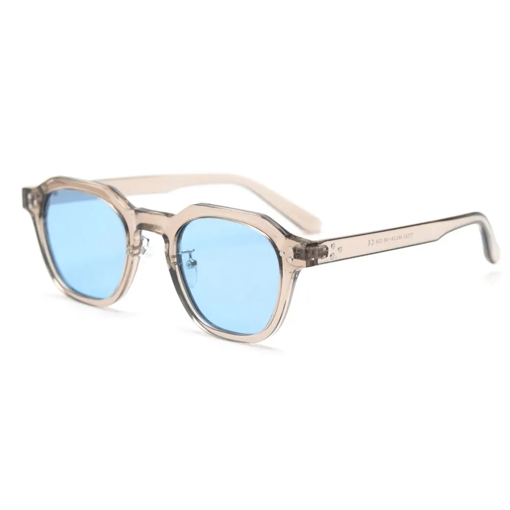 Gepolariseerde zonnebril voor dames heren TR90 vierkante polygoon vintage zonnebril met dik frame luxe merkontwerp retro brillen
