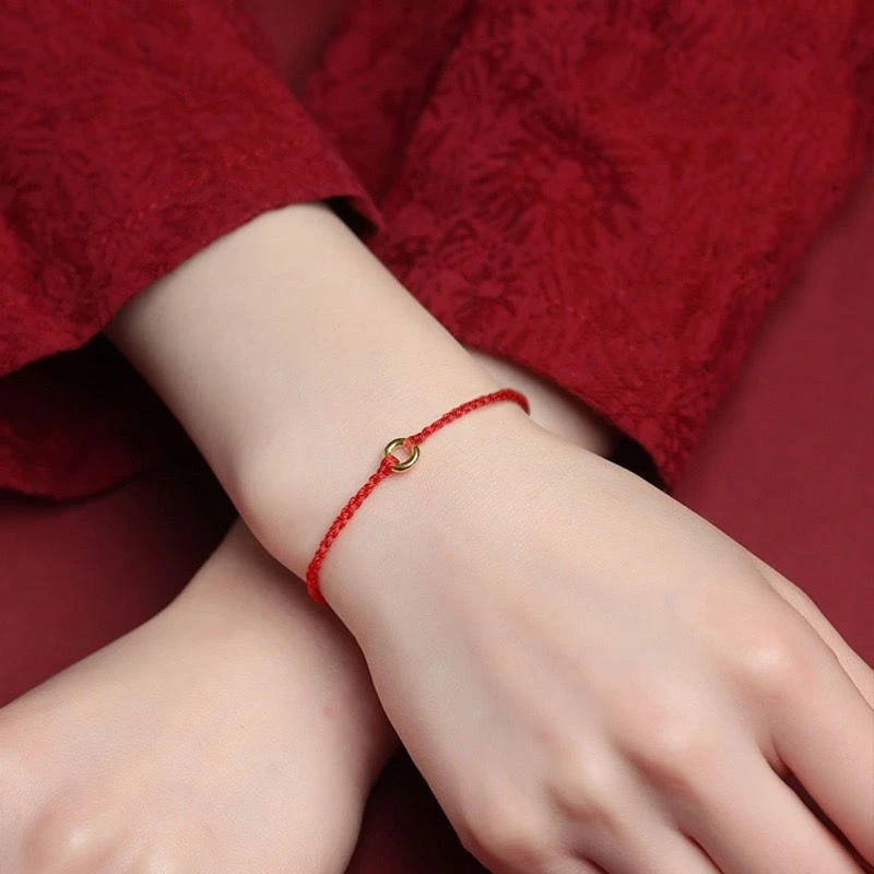 Glückliche handgemachte geflochtene rote Seil-Armbänder für Damen und Herren, einfache verheißungsvolle Knoten-Lotus-Armbänder, Freundschafts-Charm-Schmuck, Geschenke – Detail 11