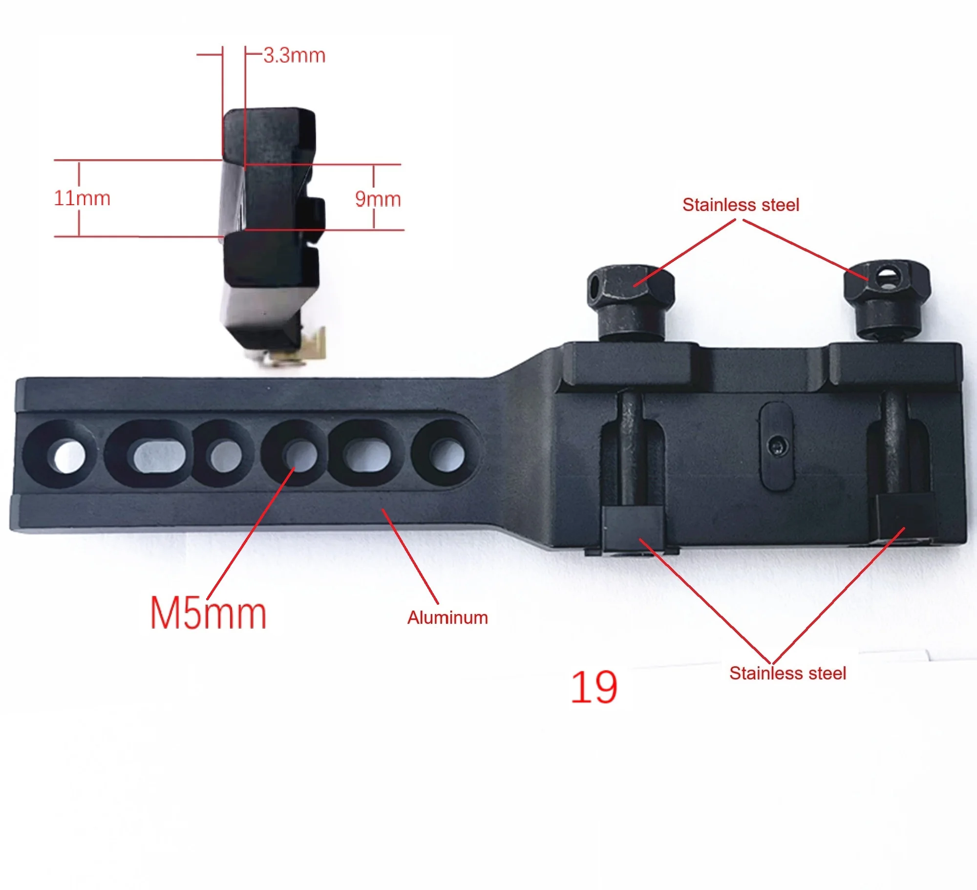 11 مللي متر و 20 مللي متر السكك الحديدية جبل ل HAP HAWK نطاق PARD ZULUS NVH للرؤية الليلية نطاق محول قاعدة #5